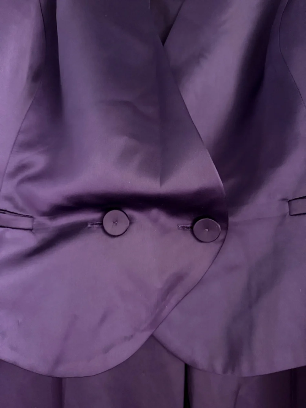 Jason Wu Purple Satin Vest with Matching Wide-Leg Jumpsuit - Picture 5 of 7
